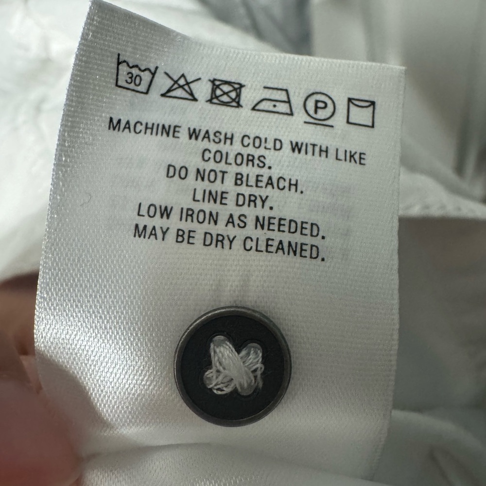 Anthropologie Maeve Elspeth Linen Blend Button Front Shirtdress White Size 4 - Picture 6 of 11